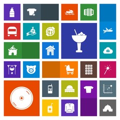 Modern, simple, colorful vector icon set with vintage, house, architecture, phone, cell, magic, carriage, alcohol, sunrise, cocktail, camp, real, web, nature, pram, adventure, sunset, wand, sun icons