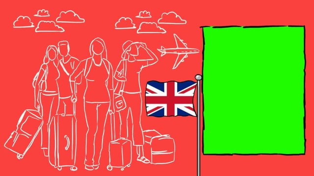 United Kingdom hand-drawn tourism