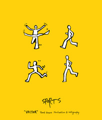 스포츠 포스터 / 손으로 그린 스포츠 그림