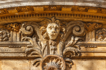 Detail of the old building in Aix-en-Provence town, France