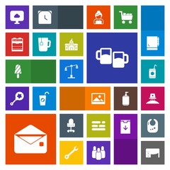 Modern, simple, colorful vector icon set with exploration, cloud, drink, astronaut, work, liquid, business, cold, judge, alcohol, ice, glass, spaceship, envelope, oven, office, government, frame icons