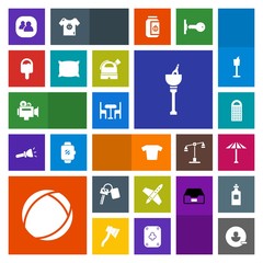 Modern, simple, colorful vector icon set with umbrella, account, wine, culture, clothing, people, vehicle, key, video, space, handle, ice, camera, chair, group, ball, kitchen, avatar, remove icons