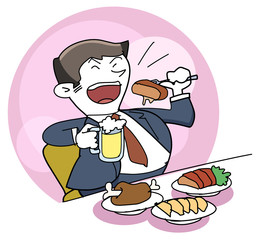 ビジネスマン-大食い
