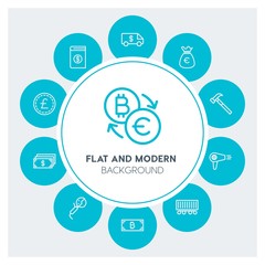 industry, health, hotel, money Infographic Circle outline Icons Set. Contains such Icons as  business,  website,  elements,  background,  pattern,  banner,  usd and more. Fully Editable. Pixel Perfect