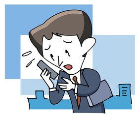 ビジネスマン-緊急の連絡