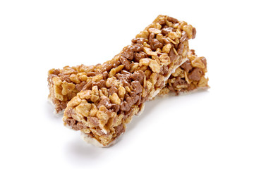 Energy cereal bar isolated on white background