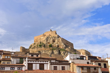 Fototapeta premium castle and house Morella, Castellon province, Spain