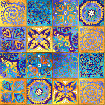 Morocco mosaic design. Abstract ornamental tile background