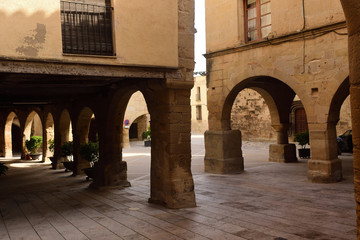 square in Horta de Sant Joan,Terra Alta, Tarragona province, Catalonia,Spain