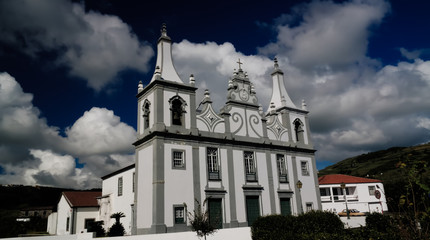 Fototapeta premium Exterior view to Church of Nossa Senhora da Graca, horta, faial , Portugal
