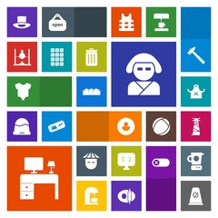 Modern, simple, colorful vector icon set with fruit, japanese, avatar, healthy, background, clothing, sign, box, geisha, technology, chief, japan, monitor, science, kid, light, young, baby, food icons