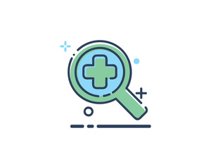 zoom in icon design illustration,line filled style design, designed for web and app