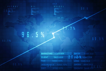 2d rendering Stock market online business concept. business Graph
