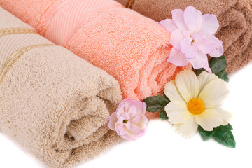Towels and flowers