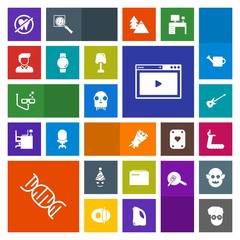 Modern, simple, colorful vector icon set with boy, internet, dental, male, paper, celebration, healthy, web, monster, dna, space, dentist, graphic, floral, music, online, treadmill, hipster, ufo icons