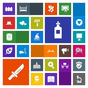 Modern, simple, colorful vector icon set with computer, food, romance, roller, poker, fence, building, paint, pc, bottle, wind, zoom, cutlery, up, heart, religious, play, knife, religion, laptop icons