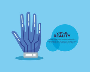 Infographic of virtual reality concept with over blue background, colorful design. vector illustration