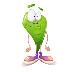 Funny, cute, crazy worm character Vector eps 10