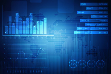 2d rendering Stock market online business concept. business Graph
