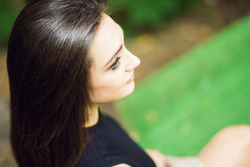 girl posing in park