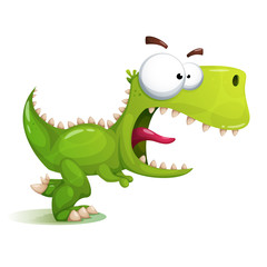 Fototapeta na wymiar Funny, cute, crazy dinosaur illustration Vector eps 10