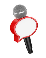 Microphone with Speech Bubble Isolated
