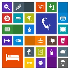 Modern, simple, colorful vector icon set with tv, female, television, air, cassette, machine, telephone, garbage, trash, call, pineapple, balloon, book, technology, travel, recycle, clothing icons