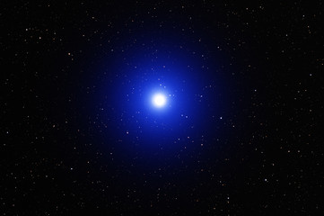 Sirius - brightest star seen from the Earth, photographed through a telescope. 