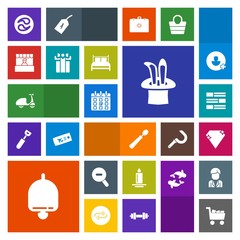 Modern, simple, colorful vector icon set with gem, kamon, store, ring, supermarket, celebration, box, dinner, newspaper, sport, day, food, bicycle, time, web, fire, light, mon, spoon, gift, ride icons