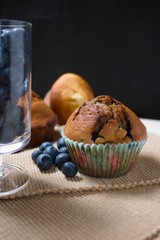 Muffin with blueberries