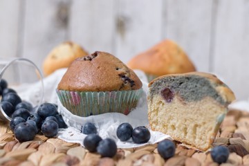 Muffin with blueberries