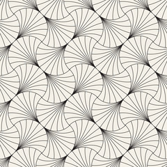 Vector seamless vintage pattern of overlapping arcs in art deco style. Modern stylish abstract texture. Repeating geometric tiles..