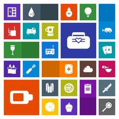 Modern, simple, colorful vector icon set with pan, style, food, drink, office, table, shipping, media, object, japanese, kitchen, truck, alcohol, dinner, cabinet, coat, work, jacket, play, mon icons