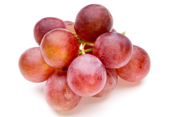 Ripe red grape isolated on white.