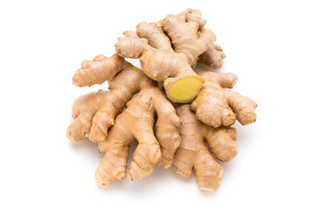 Fototapeta premium Ginger bio and lemon on white background.