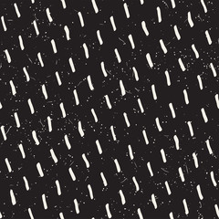 Fototapeta premium Simple ink geometric pattern. Monochrome black and white strokes background. Hand drawn ink texture for your design..