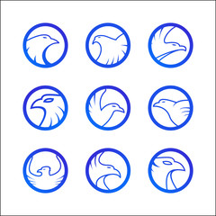 Fototapeta premium eagle animal logo vector icon illustration 