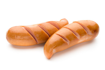 Pork sausage isolated on white background.