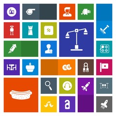 Modern, simple, colorful vector icon set with tv, robot, user, sweet, america, futuristic, oven, law, dress, television, festival, screen, national, nation, justice, balance, delete, meat, cook icons