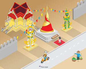 Obraz premium People are worshiping pagodas