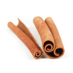 Cinnamon sticks isolated on white background