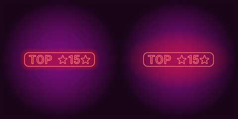 Neon banner of Top 15, the Best