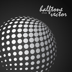 Abstract halftone sphere in white color