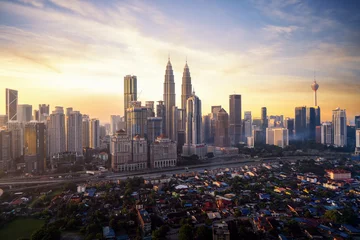Keuken foto achterwand Kuala Lumpur Ochtendzonsopgang in de stad Kuala Lumpur, Kuala Lumpur, Maleisië
