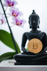 Buddha with bitcoin