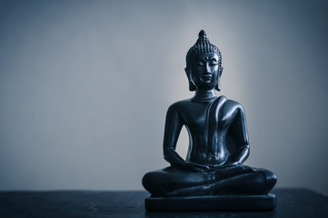 black statue of Buddha