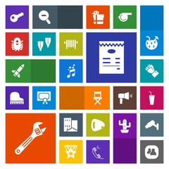 Modern, simple, colorful vector icon set with sea, hammer, cold, concept, house, alien, musical, juice, building, rocket, underwater, human, summer, key, tool, ufo, note, guitar, hand, launch icons