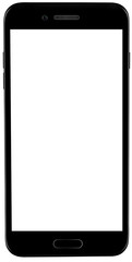 Black smartphone illustration. Modern design. Isolated on white background.