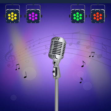 microphone and lights on stage