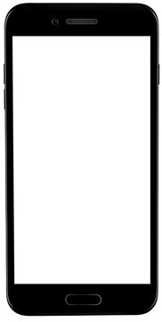 Black smartphone illustration. Modern design. Isolated on white background.